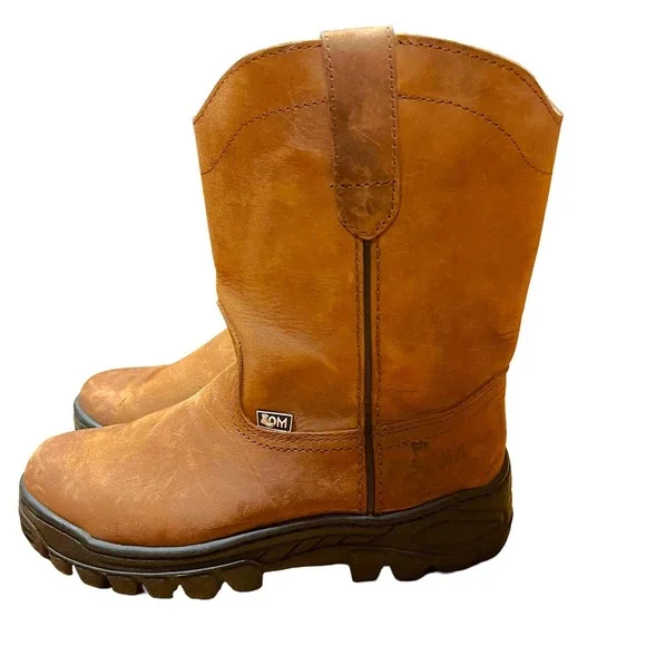 LOM Work Boots Brown Suede Western Men\'s Made in Mexico Size 10.5 Oil Resistant IMG_9909_1200x1200.jpg?v=  main image 2